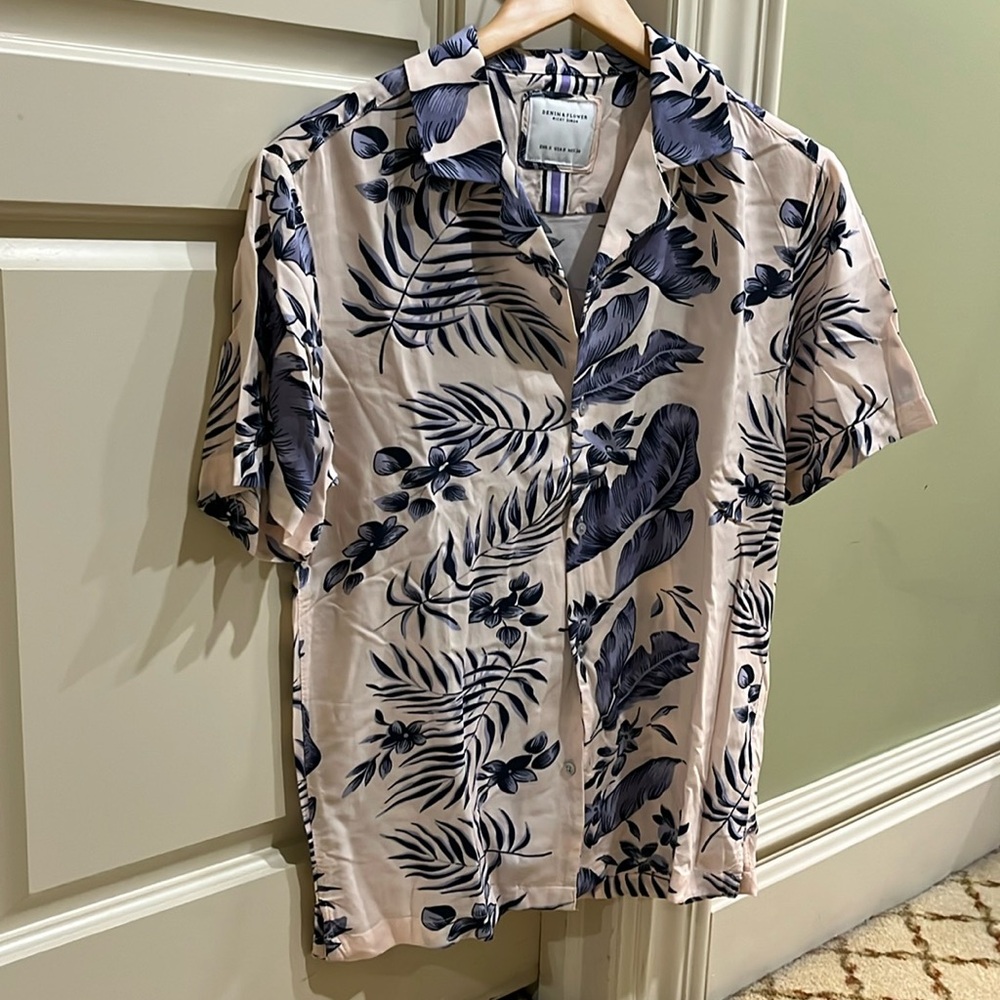 Denim & Flower Party Shirt | Size S